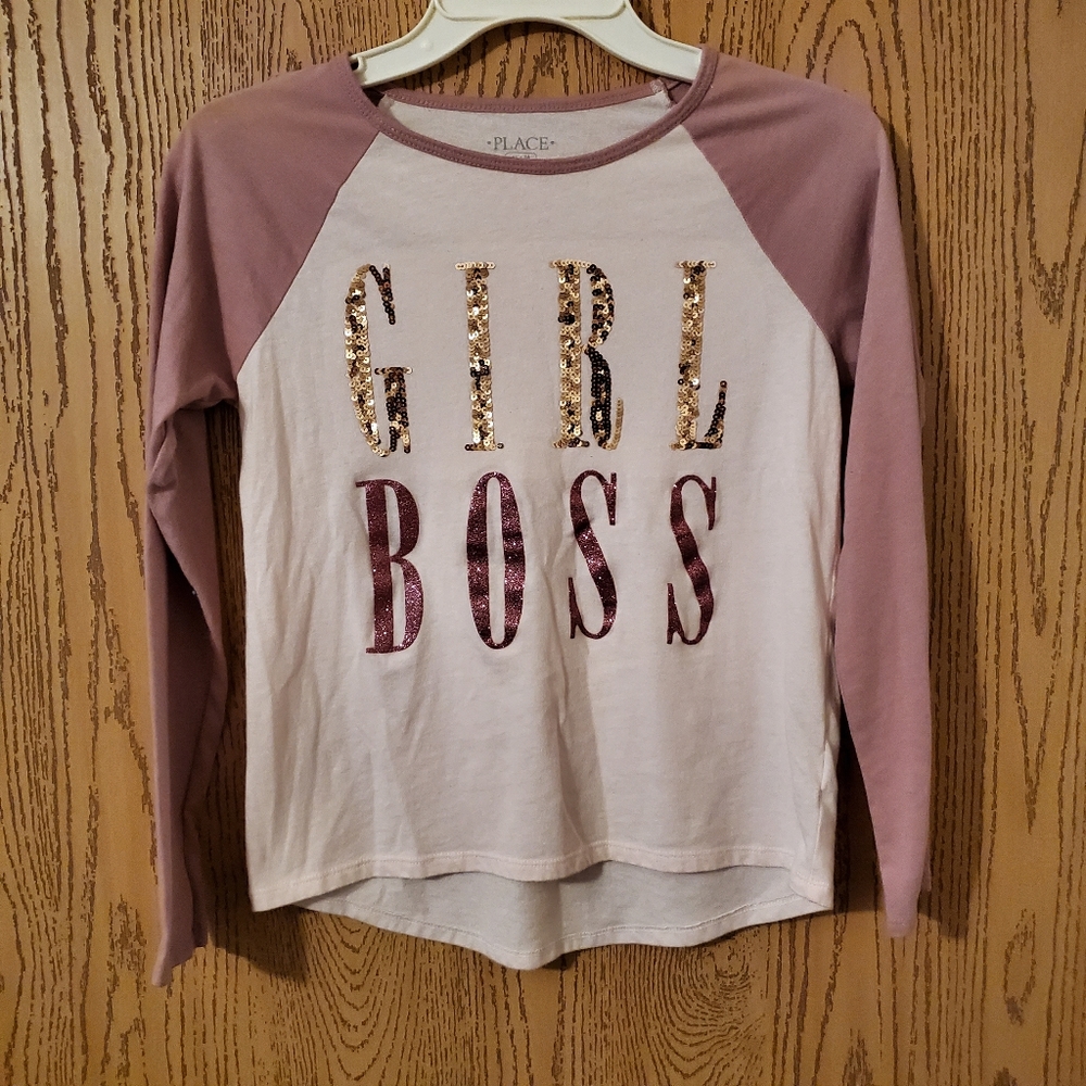 Justice Girl Boss Long Sleeve Shirt SZ XL/14